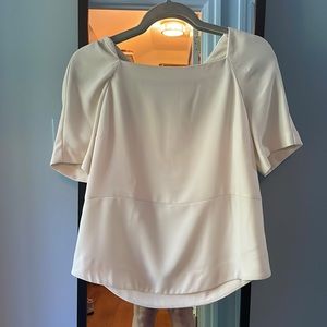 Zara cream blouse with zipper back